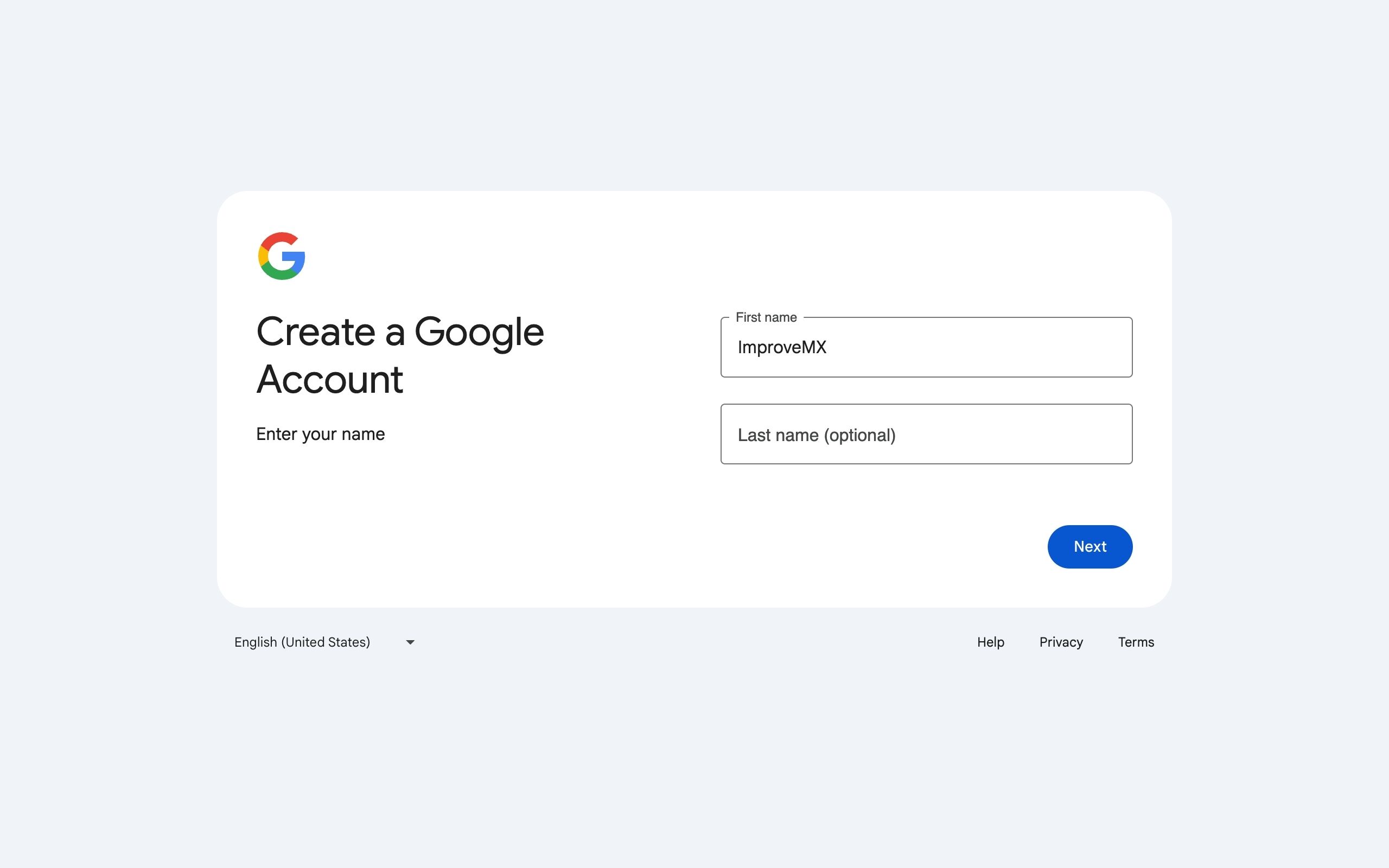 Create Google Account